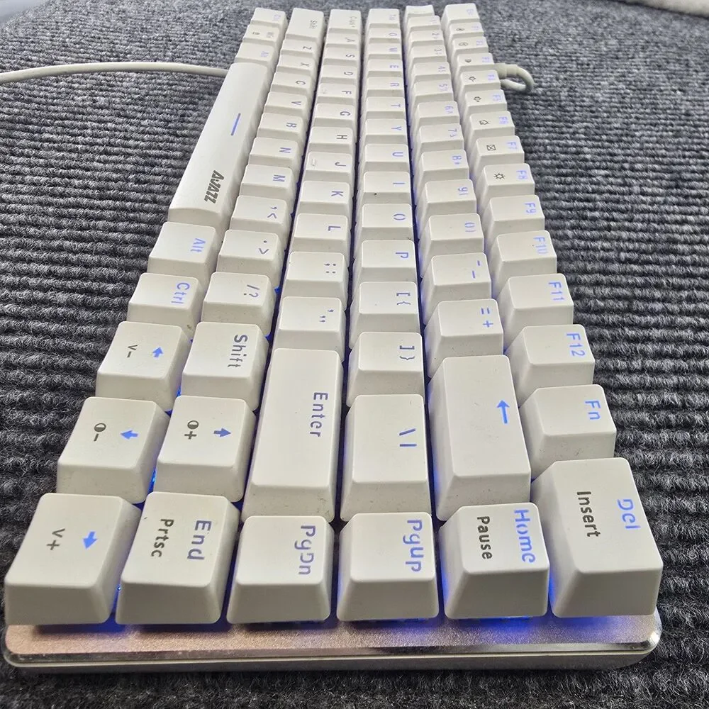Ajazz AK33 Mechanical Keyboard White QWERTY English Layout with Blue Backlight
